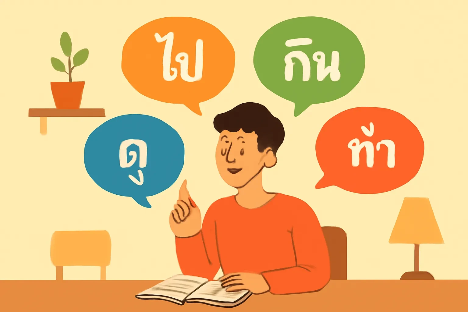 Động từ tiếng Thái: Cách chia và dùng trong câu mà không cần học thuộc lý thuyết