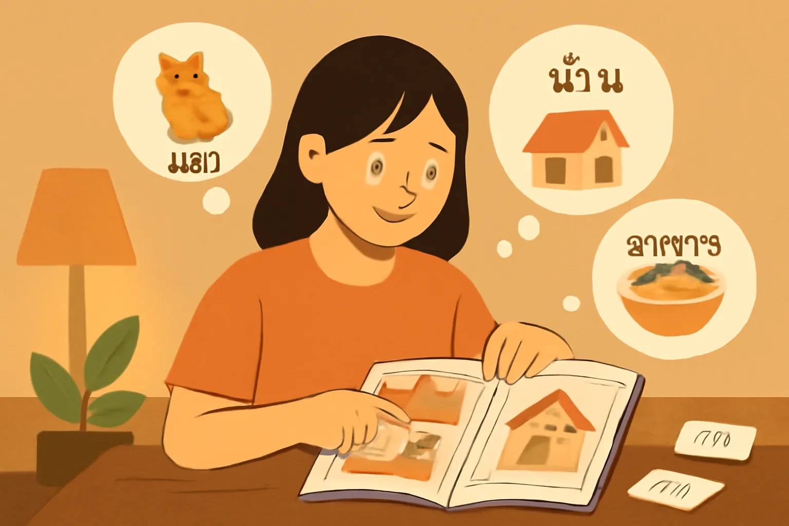 Học tiếng Thái qua tranh truyện: cách đọc hình ảnh để ghi nhớ từ vựng lâu dài