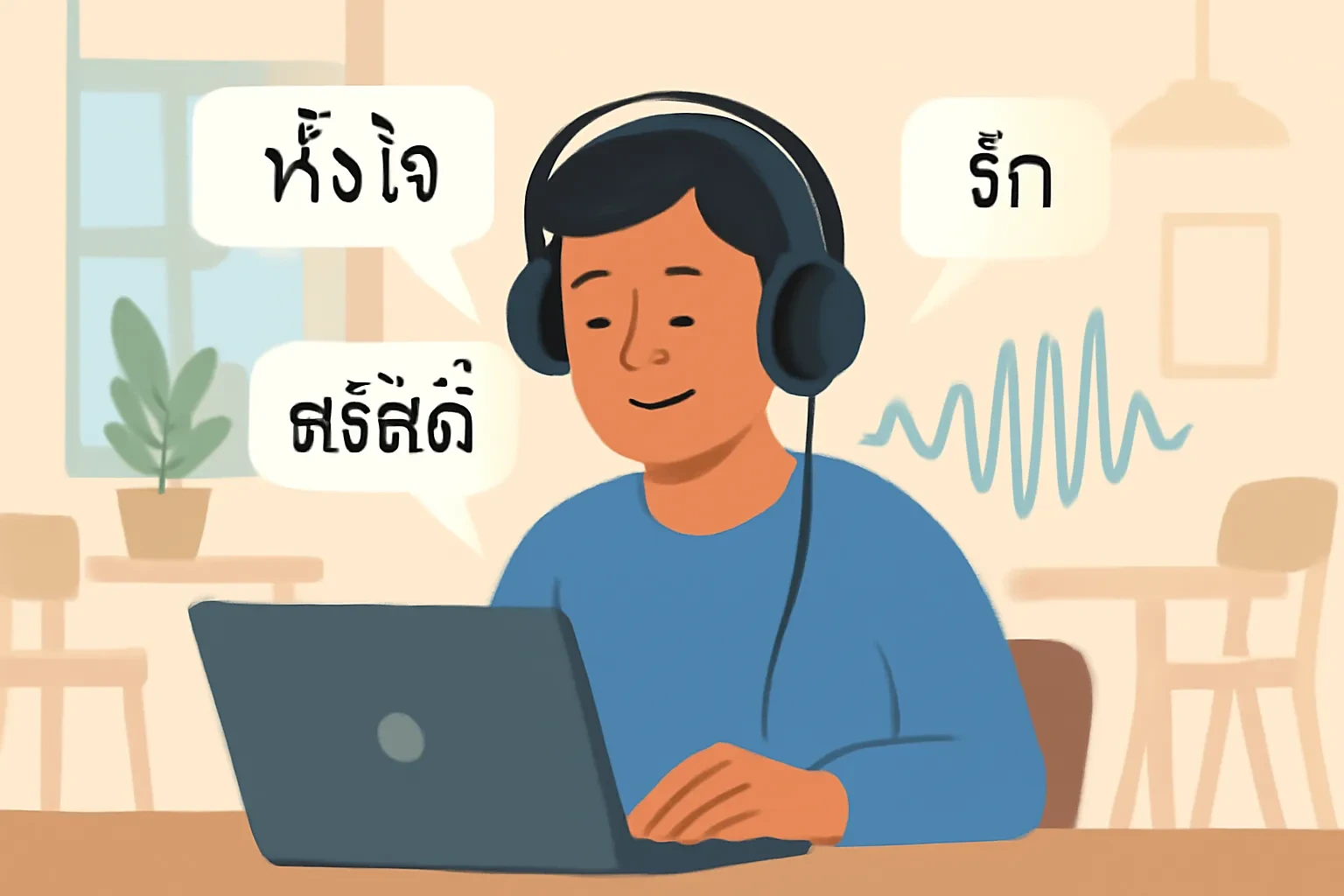 Luyện nghe tiếng Thái qua đối thoại thực tế: từ nghe hiểu từng câu đến nắm ý chính