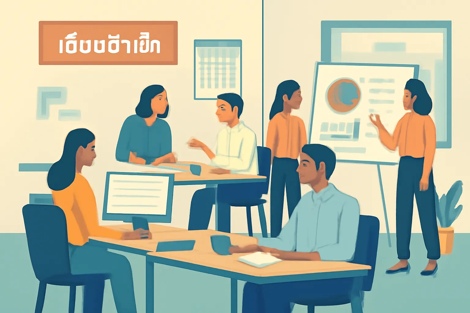 Từ vựng tiếng Thái về công việc và sự nghiệp: cách nói tự tin trong môi trường làm việc